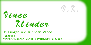 vince klinder business card